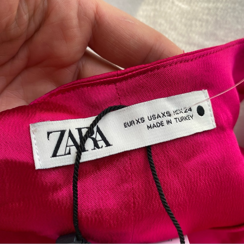 π ZARA HOT PINK SATIN CROP TOP! - Picture 7 of 12